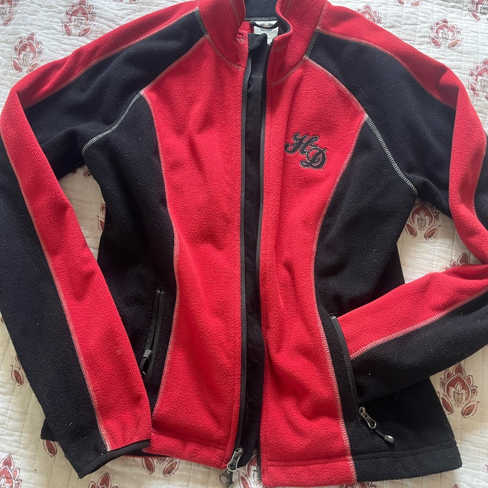SOLD   Harley-Davidson Women's Red and Black Jacket